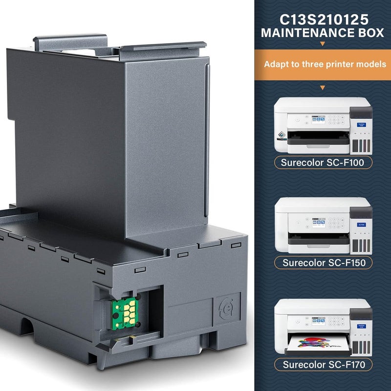 SUBLIMAKER F170 Maintenance Box Compatible Replacement for Epson Surecolor SC-F170 SC-F100 SC-F150, C13S210125/S210125 Maintenance Box for 170 100 150 Dye Sub Printers, Compatible for Epson F170 Maintenance Box - Image 3